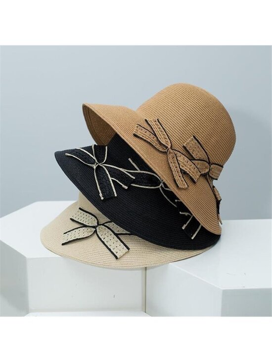 Bowknot Straw Sun Hat main image 4
